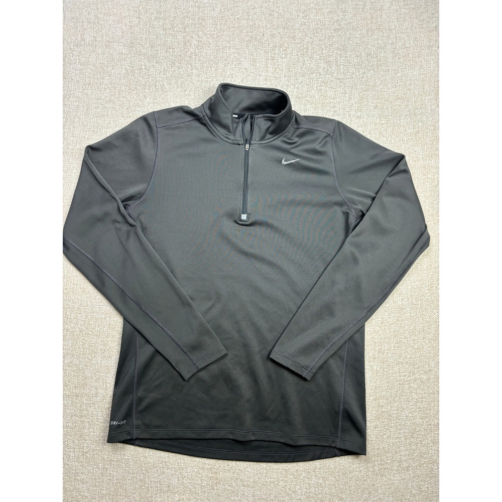 Nike Running Dri-FIT Quarter Zip Pullover Gray Womens Medium Long Sleeve Top